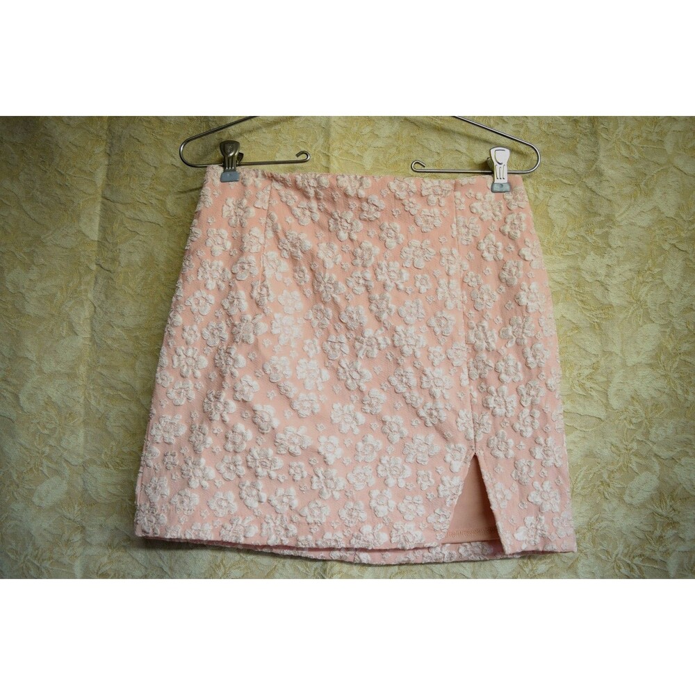 Pink Raised Flowers Mini Skirt 3D Texture Sz 6 Womens Girlyhoodcore Wild Fable